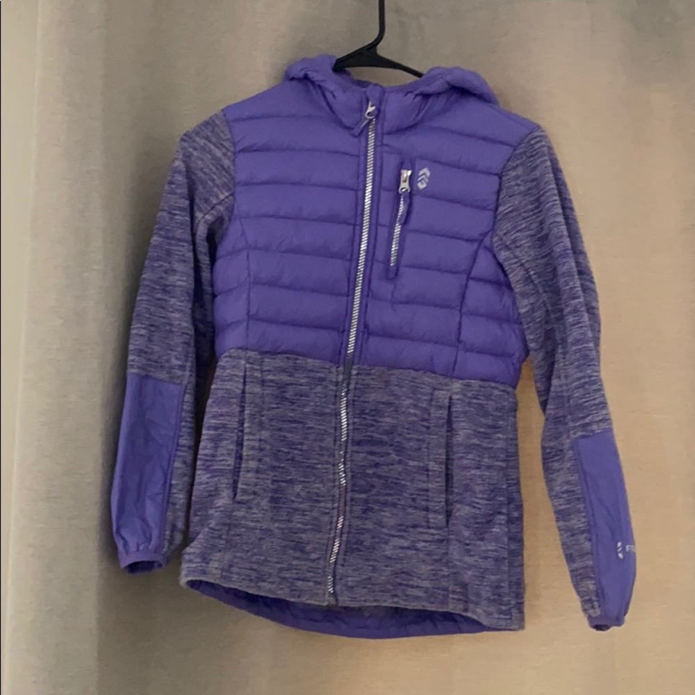 Girls purple hooded jacket size 10/12
